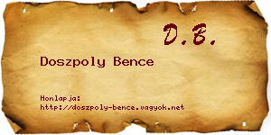Doszpoly Bence névjegykártya